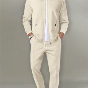 Men's coat, waffle, zipper pocket, lapel, slim cardigan,